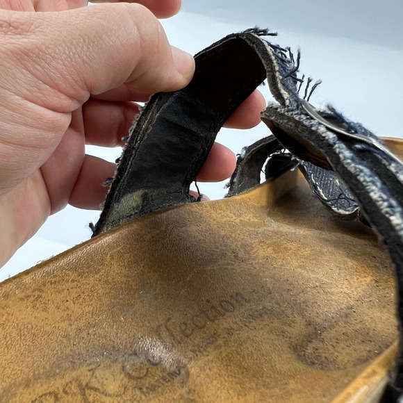 RK Collection Between Toe Sandals Slides Arizona Jesus Denim Buckle Women 11 - Picture 7 of 8